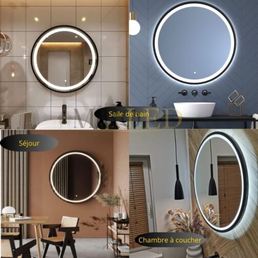 Miroir rond métal