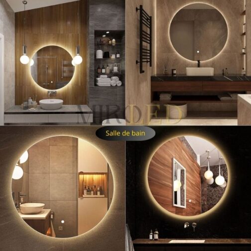 Miroir bronze rond