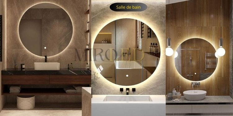 Miroir bronze rond